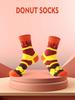 1 pair of mid-calf unisex socks in a sweet doughnut shape, a novel and creative fun holiday gift.