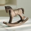 Minimalists Wood Rocking Horse Sculpture Artistic Room Decors For Bookshelf Coffee Table Nordic Design Ornament Gift