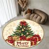 Christmas Carpet Merry Christmas Mat Christmas Tree Carpet Round Christmas Tree Rug Christmas Decoration Carpet Christmas Gift