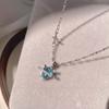 Y2K Shiny Star Necklace for Women Girls Silver Color Crystal Pendant Clavicle Chain Necklace Set Fashion New Trendy Party