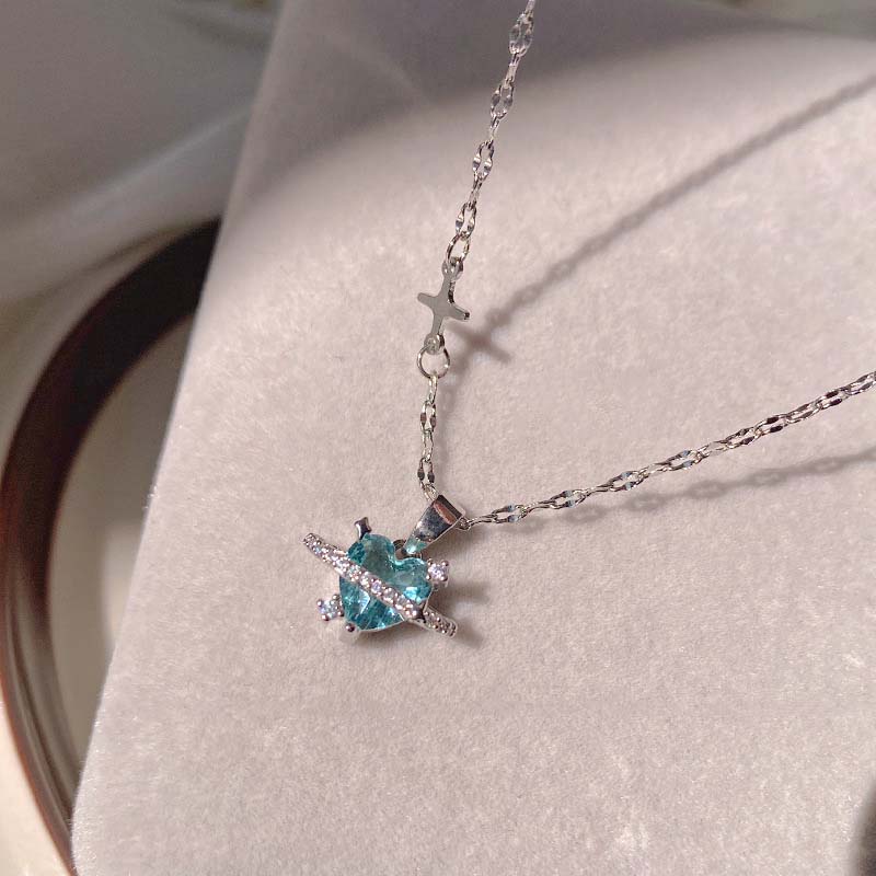 Y2K Shiny Star Necklace for Women Girls Silver Color Crystal Pendant Clavicle Chain Necklace Set Fashion New Trendy Party