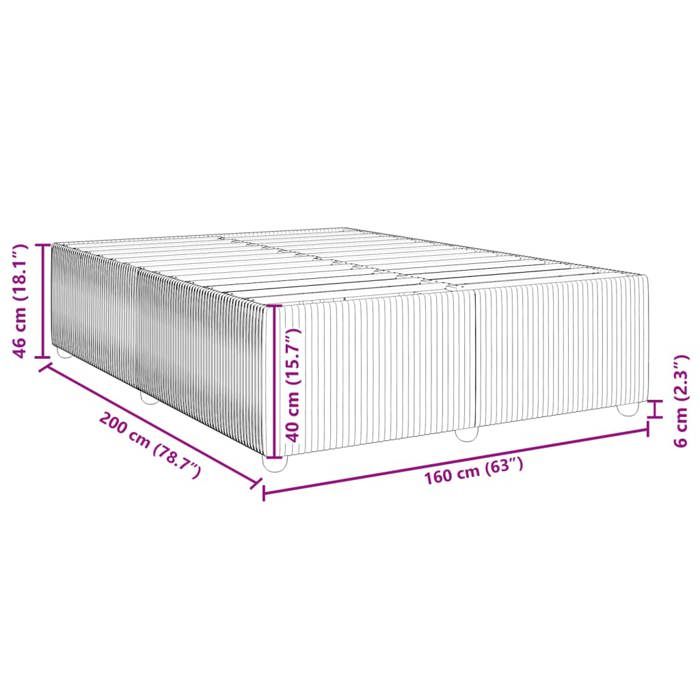 VidaXL Cadre de lit sans matelas bleu 160x200 cm tissu 3284955
