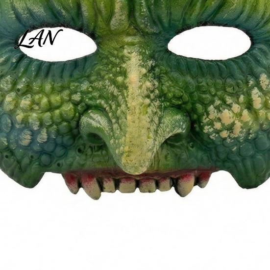 Accessoire de Fête d'Halloween Unique Masque de Lézard Vert, Masque Demi-Visage Texturé Réaliste, Masque Animal Léger en Mousse PU, pour Fêtes