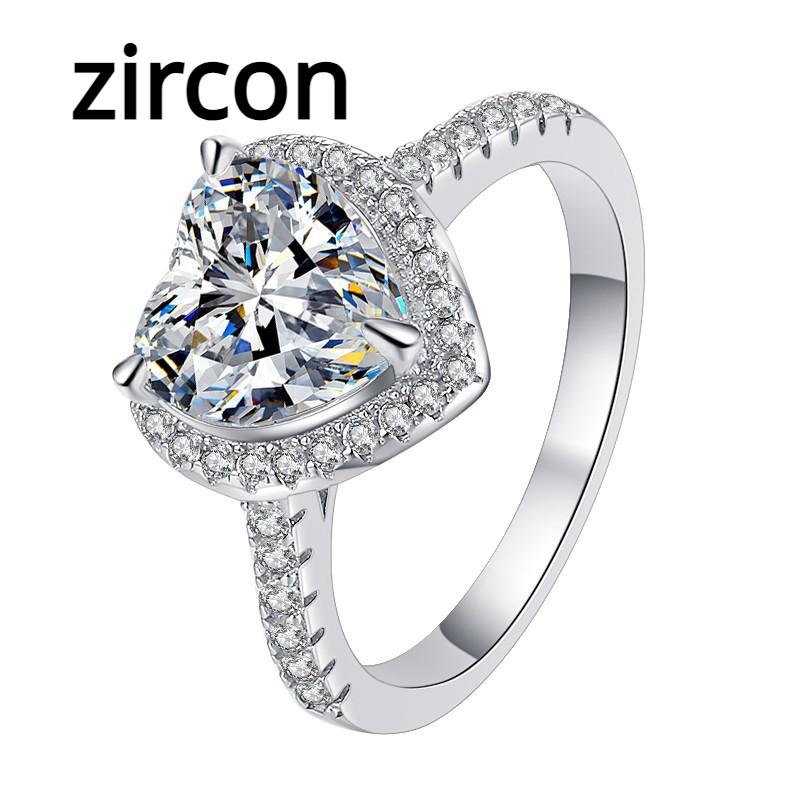 

Кольцо с муассанитом цвета D, 2 карата, женское кольцо из стерлингового серебра s925, обручальное кольцо в форме сердца с бриллиантом, обручальное кольцо, подарок для подруги 20