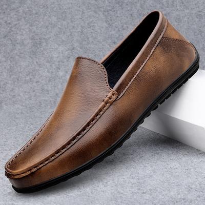 Genuine Leather Loafers for Men New Handmade Moccasins Casual Leather Flats Comfy Mens Driving Shoes Versatile Slip On Footwear