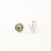 Green Amethyst Gemstone 925 Sterling Silver Jewelry Handmade Stud Earrings 0.53" EE-147-1
