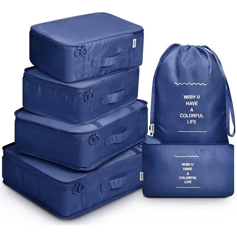 Дорожная сумка для хранения одежды для женщин и мужчин портативная упаковка набор для чемоданов и органайзеров 6pcs-A 2569₽
