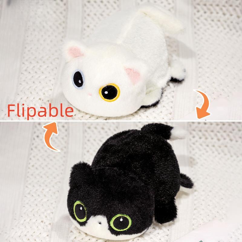 

30 см забавная перевернутая кукла-кошка, перевернутая мультяшная плюшевая игрушка в виде животного, мягкая, лежащая, пушистая, кавайная подушка для дома, дивана, украшения для автомобиля 30cm