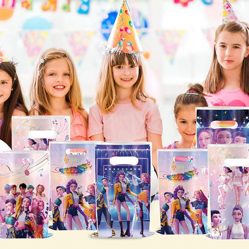 Dämonenjäger Geschenktüten Geburtstagsdekoration Kpop Anime Party Süßigkeitstüten Geschenke für Gäste Kinder Babyparty Partyzubehör