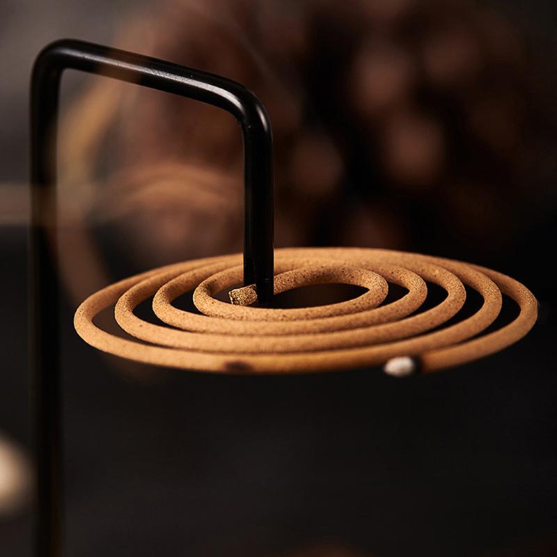 Creative Metal Incense Holder Incense Coil Holder Wooden Incense Burner with Catcher Ornament Home Yoga Home Decoration