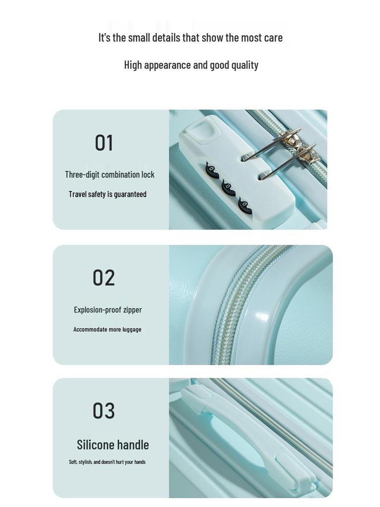 Durable Multifunctional Luggage with Cup Holder, Combination Lock, Rechargeable Features, and Large Capacity for Men and Women