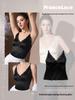2026 Spring Women's Satin Lace Seamless Criss-cross V-neck Strappy Top