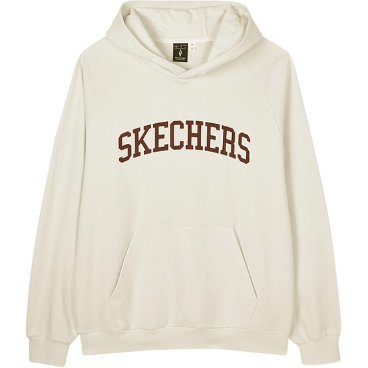 Skechers Серия Comfort Life Худи с американской буквой Повседневное худи Мужское худи Цвет: Кремово-белый L124M035-0211 S