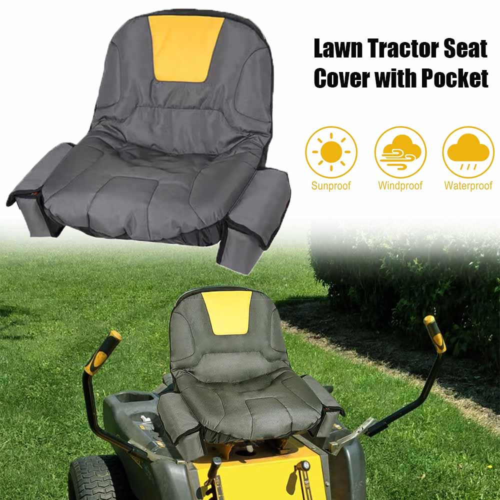 600D Oxford Lawn Mower Seat cover,Riding Mower Seat Cover with Two Storage Bags,wear-resistant and Tear-proof Tractor Seat Cover