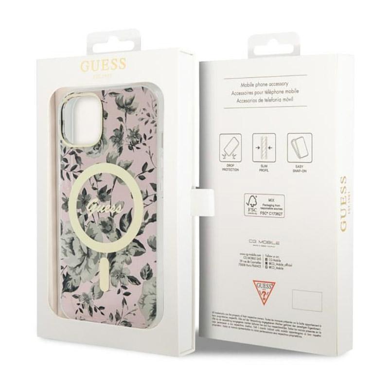 Guess Flower Magsafe - Case Iphone 14 Plus (Pink)