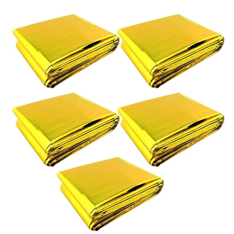 

5pcs Outdoor Waterproofed Emergencies Blanket Reflective Marathons Blanket for Outdoor and Cold Weather 130x210cm