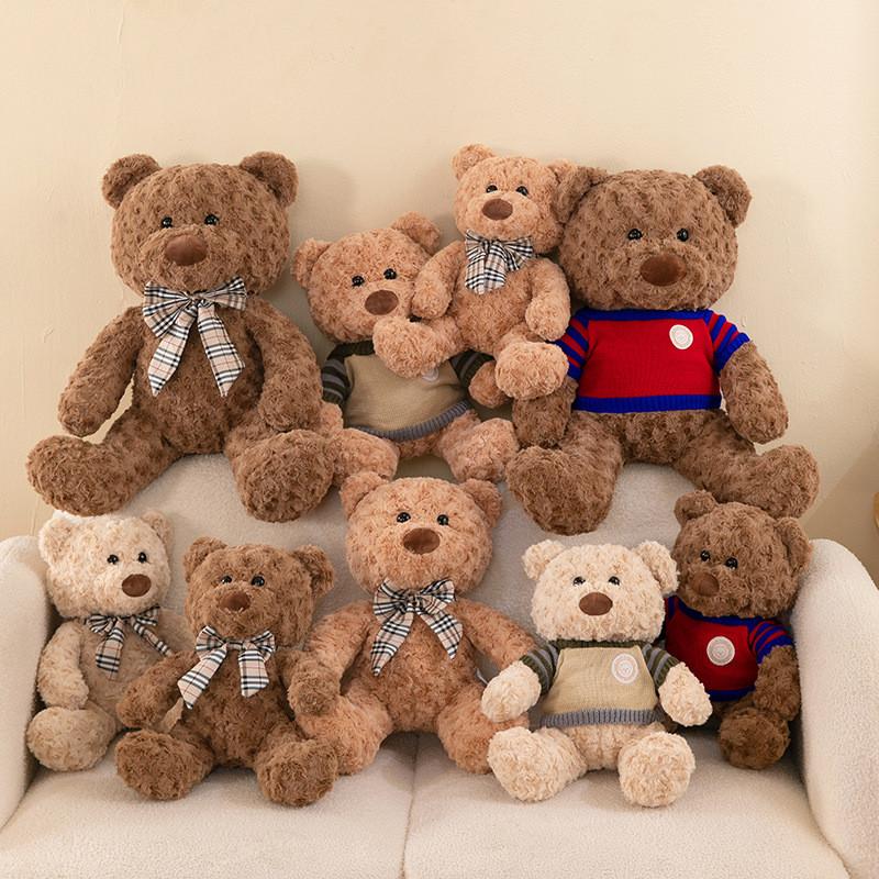 Sweater Bear Teddy  Plush Toy Bow Tie Hug Doll Stuffed Animal Gifts Decoration