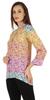 Bimba Button Down Tunic Casual Printed 3 4th Sleeves Loose Fit Rayon Tunic Long Shirt Top For