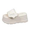 Fashion 8CM Slippers Women Fashion Platform Wedges Ladies Shoes High Chunky Slides Woman 2025 Summer Outdoor Beach Shoes Flat Sandals