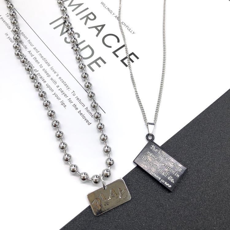 Internet celebrity FF Fengfan same necklace, retro fashion trendy cool hip hop dancing men's and women's sweater chain, street shot versatile