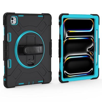 For iPad Pro 13 (2024) Kickstand Case Shockproof Tablet Cover with Shoulder Strap