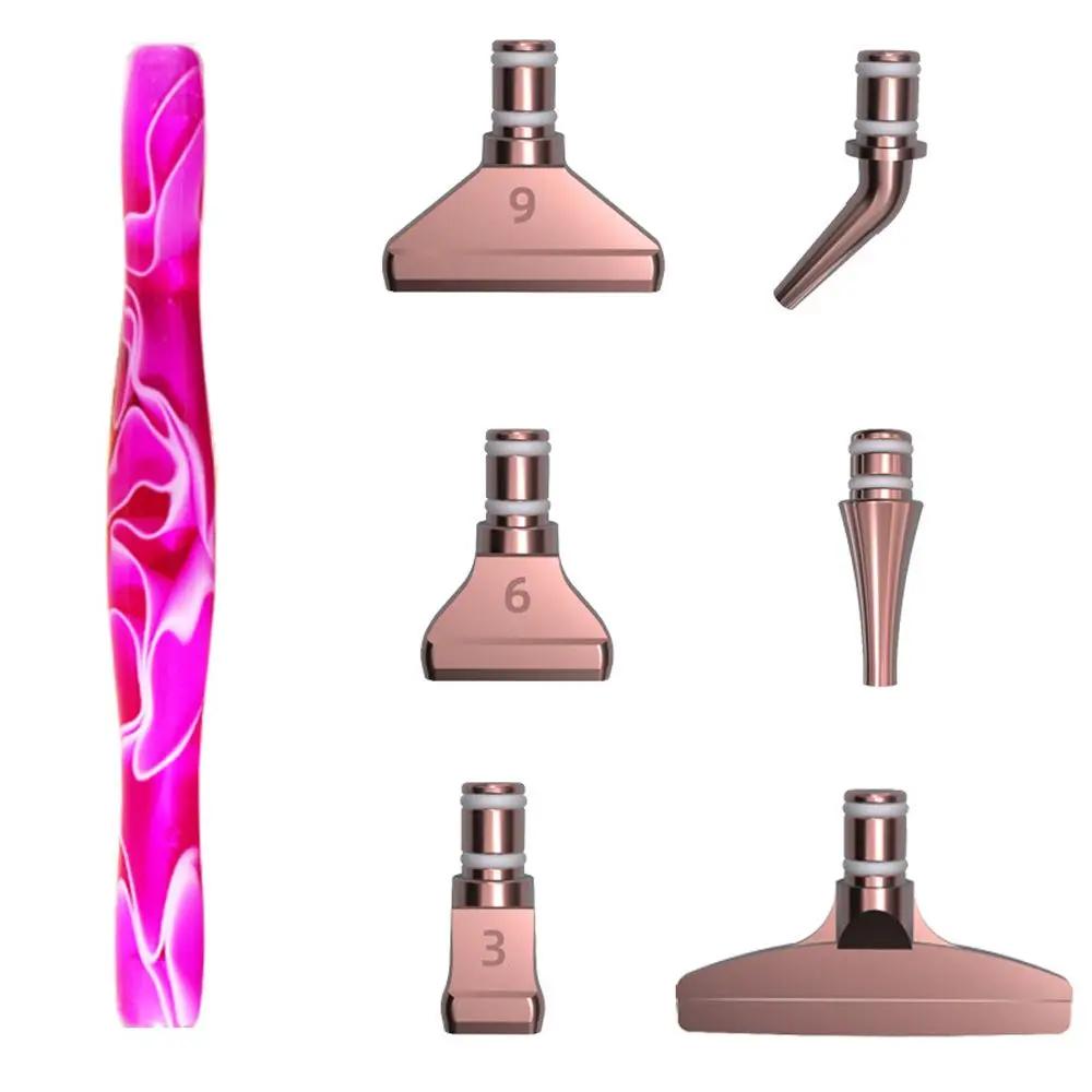 7 Adet/takım Reçine Elmas Boyama Kalemi Çevre Dostu Alaşım Yedek Kalem Başlıkları Çok Yerleştiriciler Nokta Matkap Kalemleri DIY Tırnak Sanatı Aracı