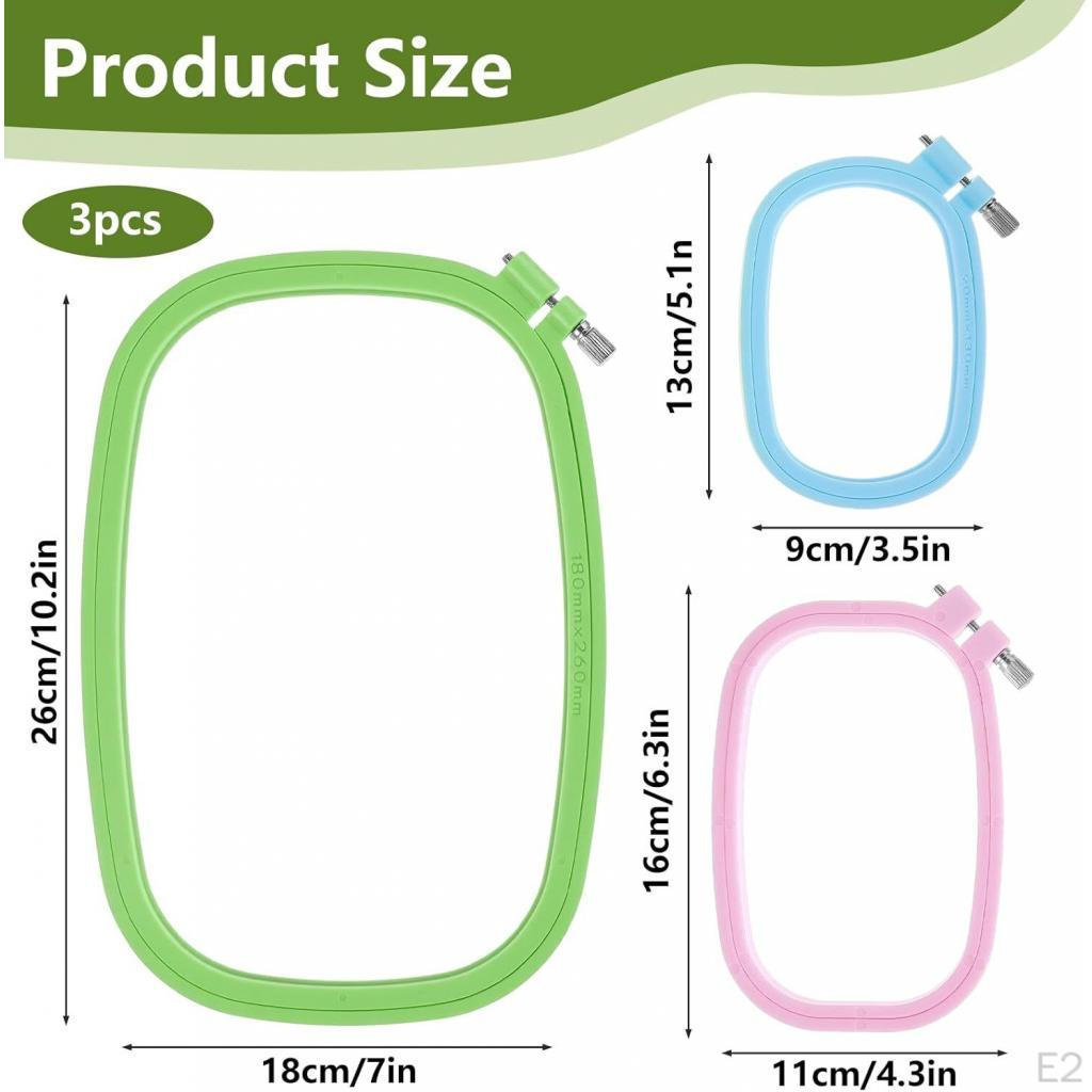 3 Pieces Embroidery Hoops Size Craft Sewing Lightweight Project Artwork DIY