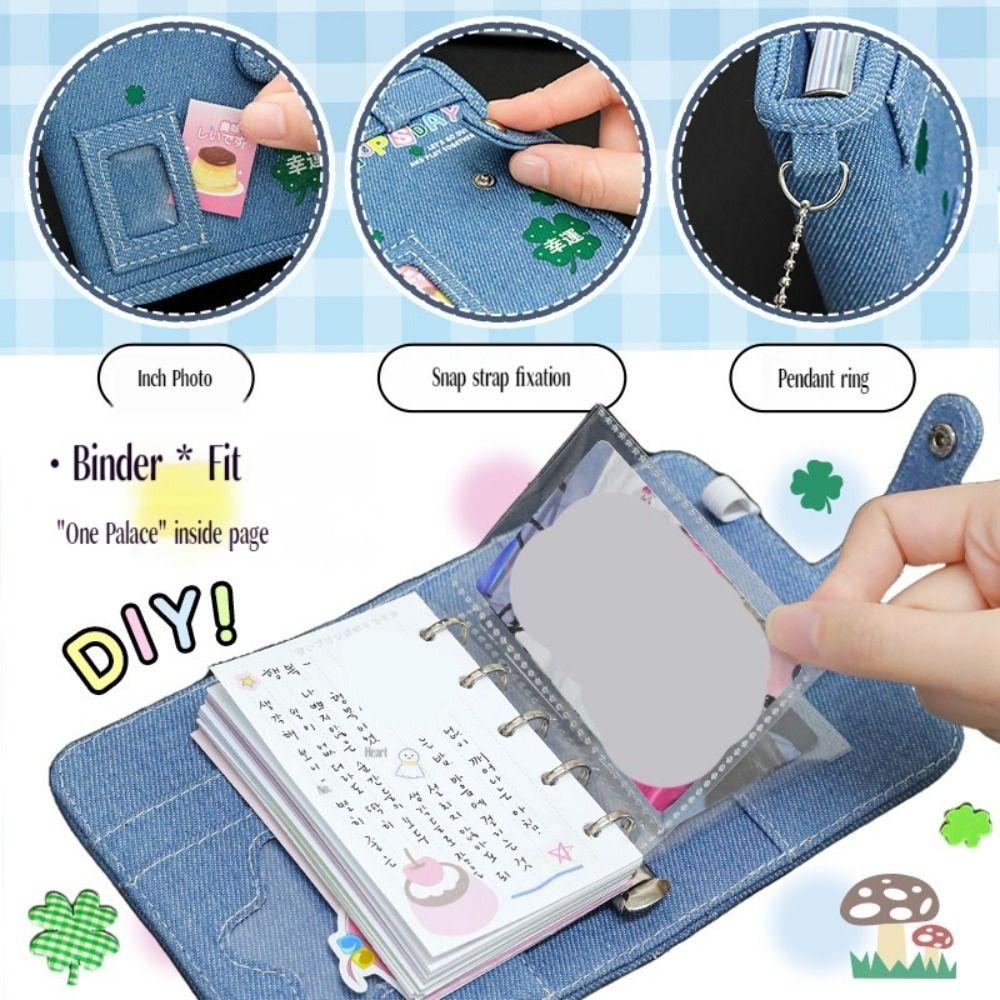 Multi-function DIY Binder Journal Book Y2K Style School Accessories Star Card Holder  Girls Gift