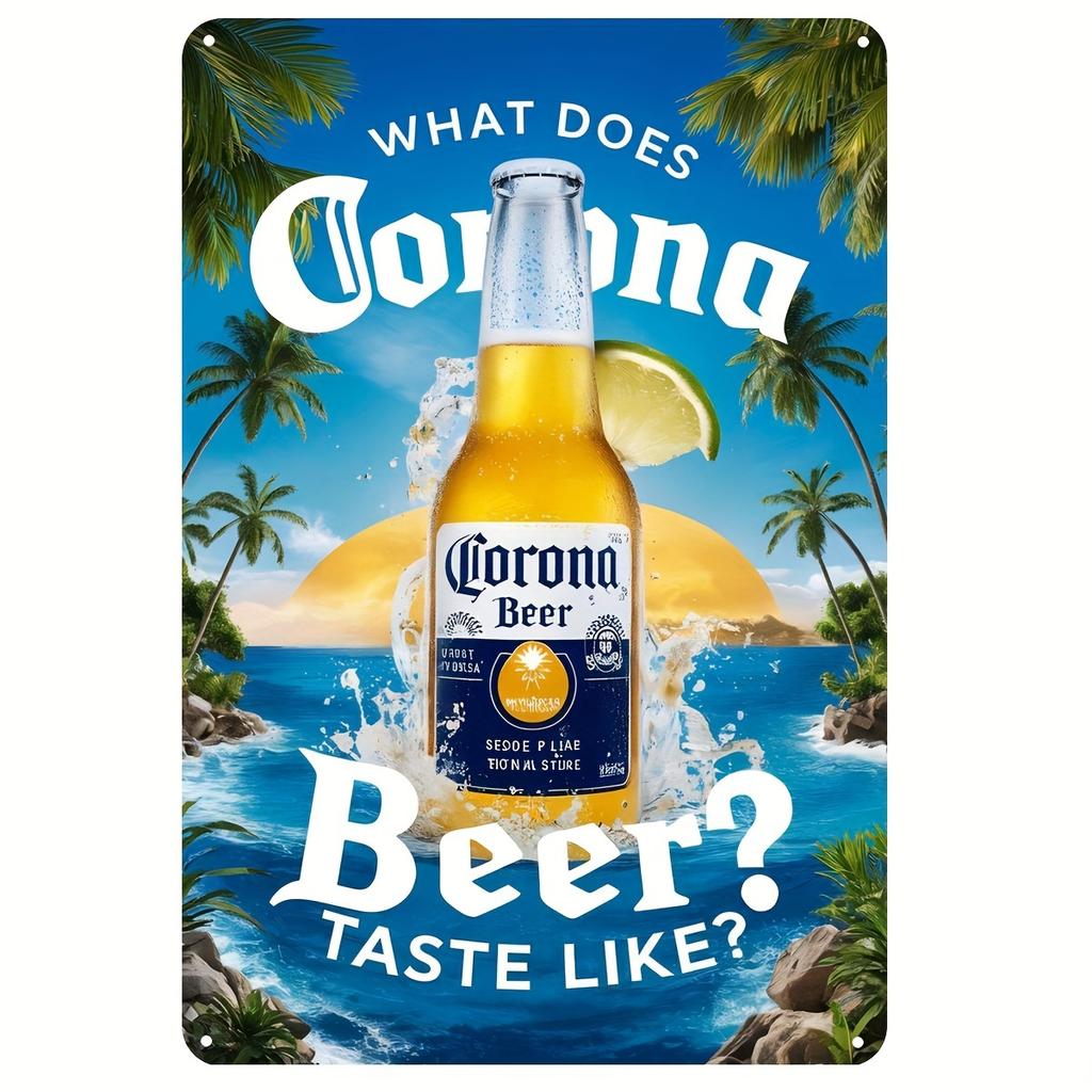 Corona Beer Vintage Metal Aluminum Sign Plaque Metal Weather Resistant Wall Art for Home Bar Cafe Garden Farmhouse Decor