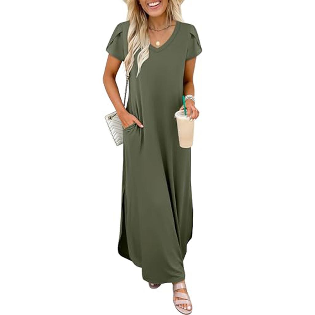 Women's  Short Sleeve Beach Dress Casual Dress