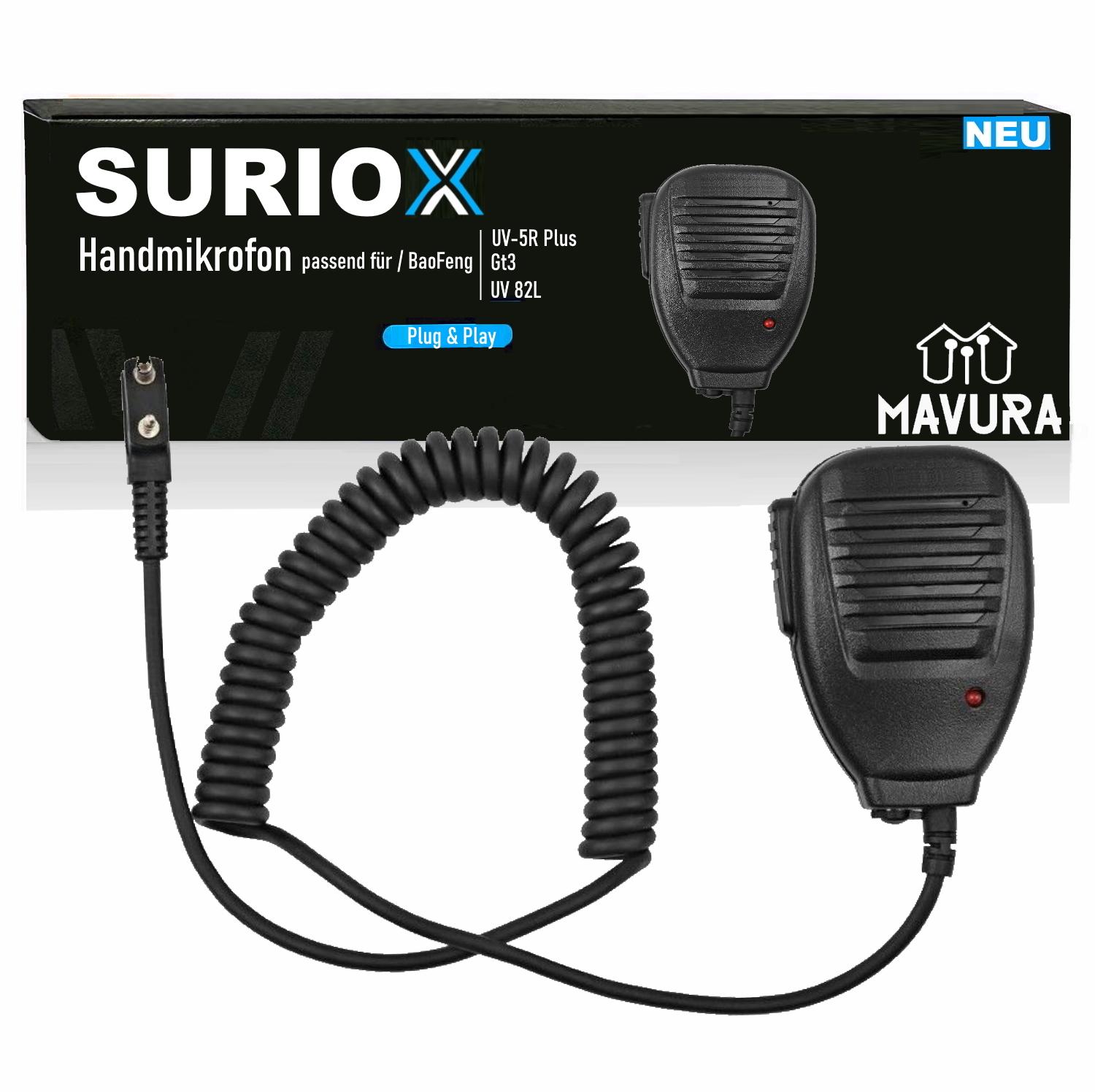 

SURIOX Microphone Speaker for BAOFENG UV-5R Plus GT-3 UV 82L Handheld Radio