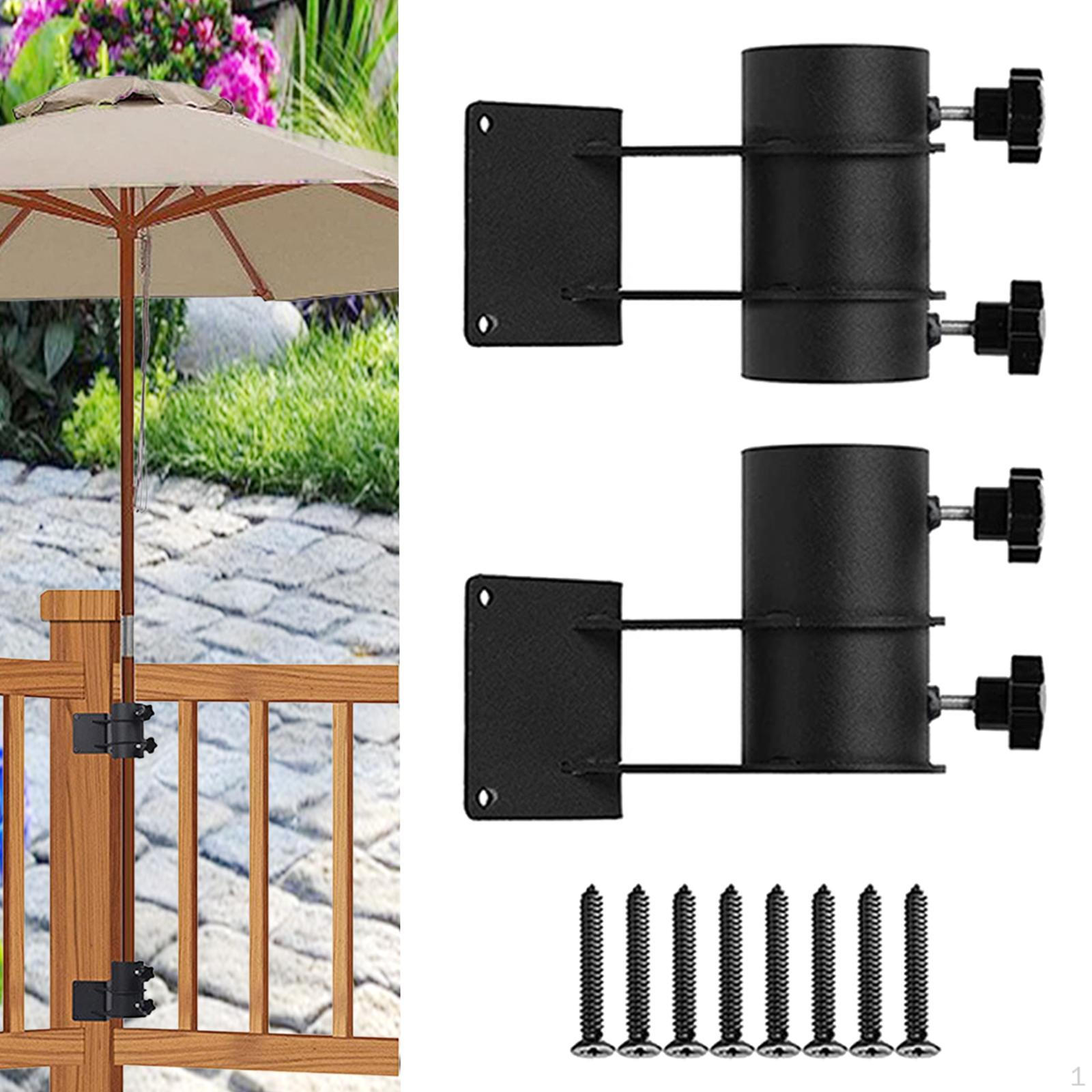 2Pcs Parasol Bases Deck Rack Outdoor Mount Bracket Railing Patio Umbrella Holder Stand for Fishing