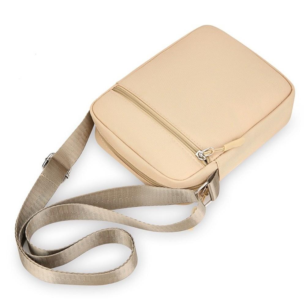 Casual Oxford Cloth Shoulder Bag Solid Color Adjustable Mobile Phone Bag Multiple Compartments Mini Women's Bag