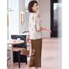 Paster Women's Summer Chinese Style Frog Button Floral Set