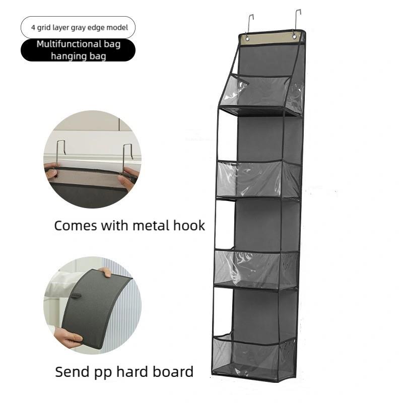 4/6Tier Over The Door Organizer Miscellaneous Clothes Toy Hanging Storage Bag With Mesh Pockets Shelves For Closet Bedroom Dorm