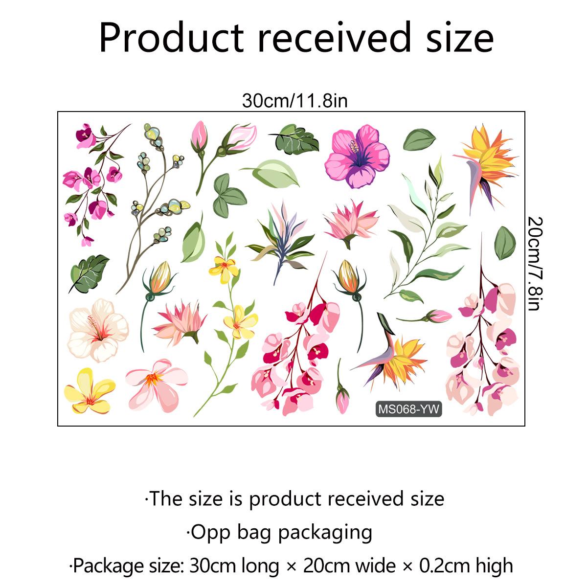 

Flowers Wall Stickers DIY Removable Wall Art Watercolor PVC Decorative Decals Nursery Kindergarden 20x30cm