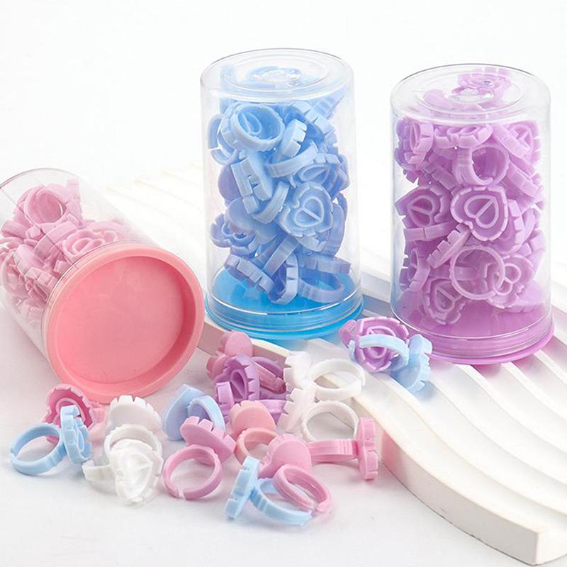 30Pcs/Box Disposable Eyelash Extension Glue Ring Cup Tattoo Pigment Holder Container Lash Tools
