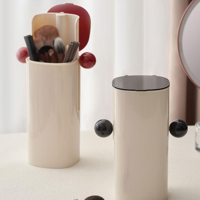 Automatic Lift Makeup Brush Holder Creative Eyebrow Pencil Storage Box Dustproof Waterproof Organizer