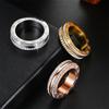 Premium INS Fashion Titanium Steel Roman Diamond Ring, Trendy Light Luxury Couple Diamond Ring Ring Jewelry