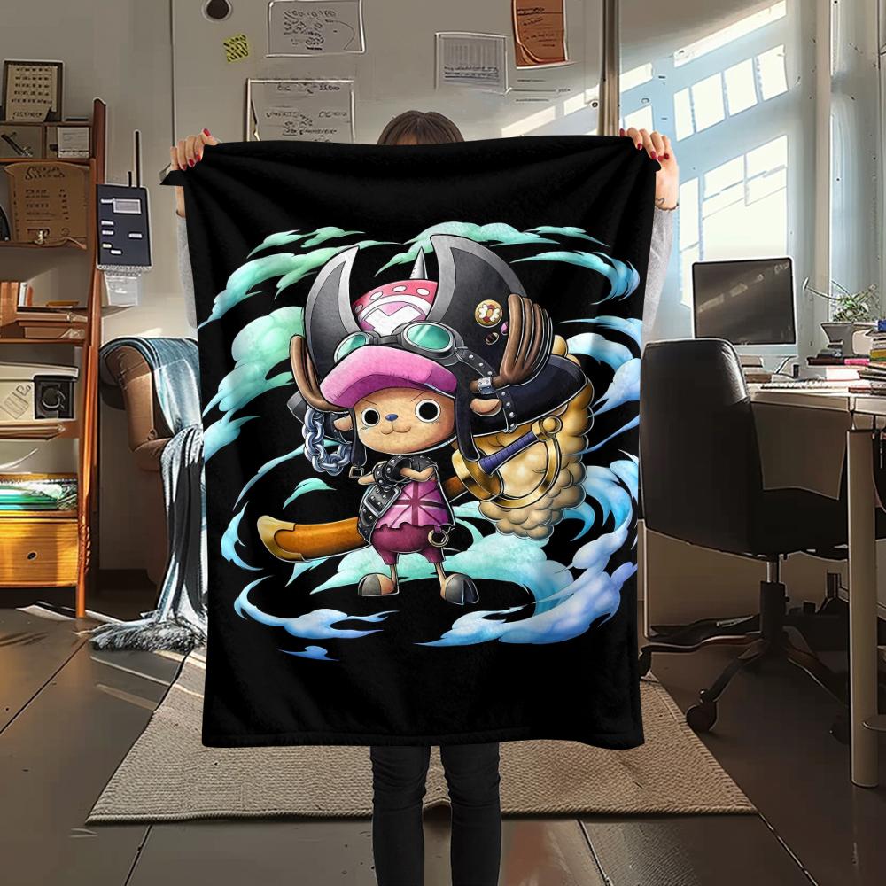 One Piece Character Print Flannel Blanket,High Quality Comfortable for All Seasons,Home Decor,Warmth and Comfort,Perfect for Christmas Gifts