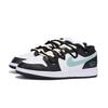 Jordan Air Jordan 1 Abrasion Resistant Slip Resistant Low Top Vintage Basketball Shoes Men's Black White Blue 553558-131(Team85-)