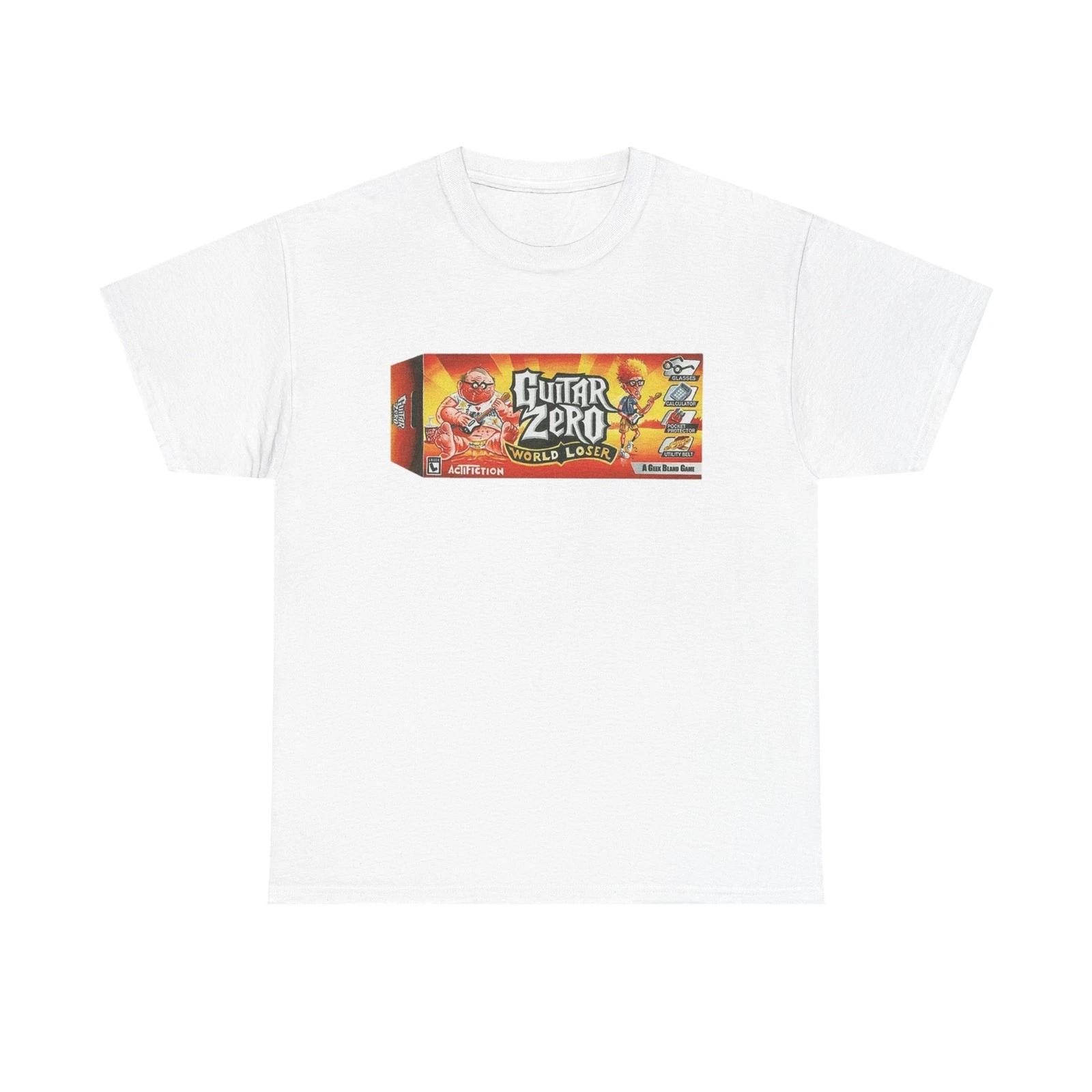 Wacky Packages Guitar Zero Video Game Printed T shirt Funny Guitar Hero Parody M