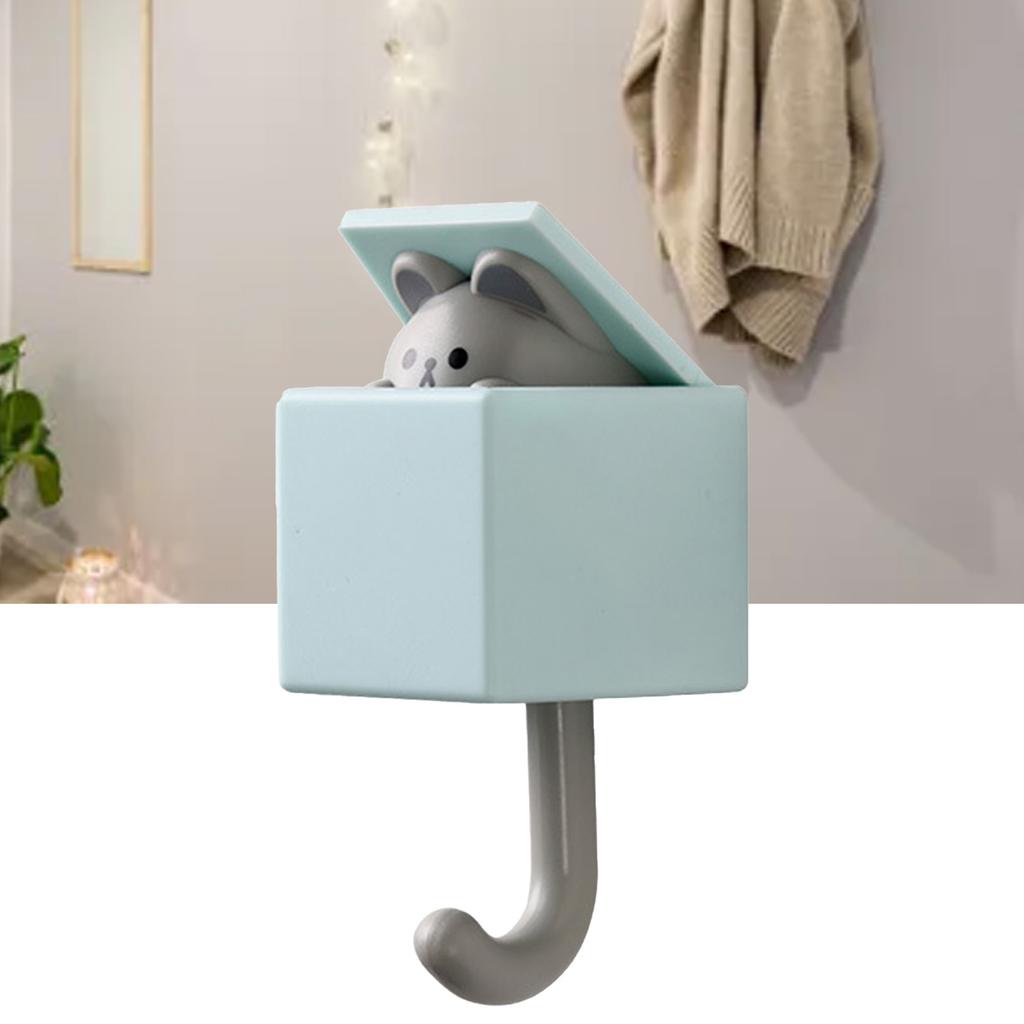 Cute Animal Hook Adhesive Coat Hook Wall Mount 3.3lb Bearing Capacity Key Hook for Clothes Scarf Hat Towel Bag