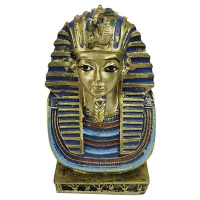24TE Vintage Egyptian Ancient Cleopatra Pharaoh Coffin Resin Figurine Retro Statue for Home Yoga Room Aquarium Decoration