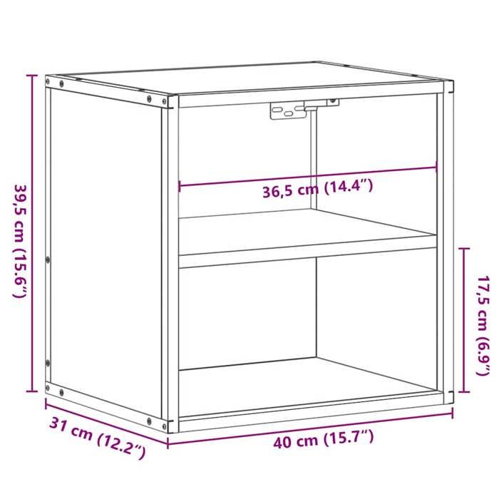 VidaXL Wall-mounted Bedside Table Sonoma Oak 40x31x39.5 Cm, Cabinet, Side Table, Bed Cabinet, Bedside Cabinet, Table 848746
