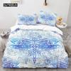Death Moth Duvet Cover Set Queen Size Gothic Skull Boho Comforter Cover Black and White Skeleton Decorative Soft Bedding Set