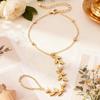 Minimalist Green Rhinestone Leaf Finger Ring Bracelet for Women Elegant Imitation Pearl Zircon Link Chain Hand Jewelry