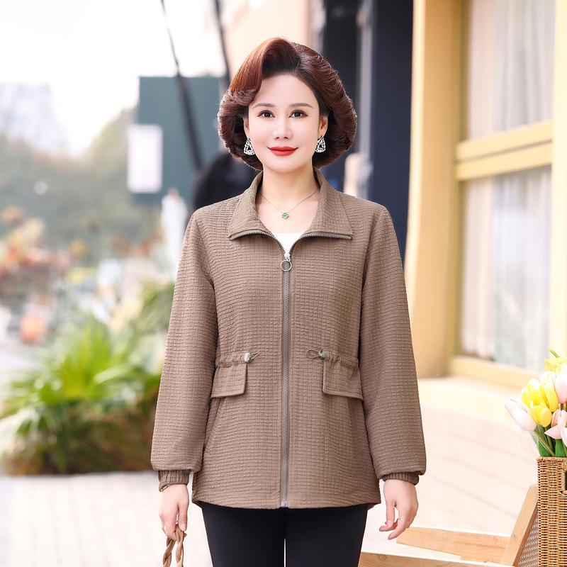 2025 Autumn Style Turn-Down Collar Jacket for Middle-Aged Women