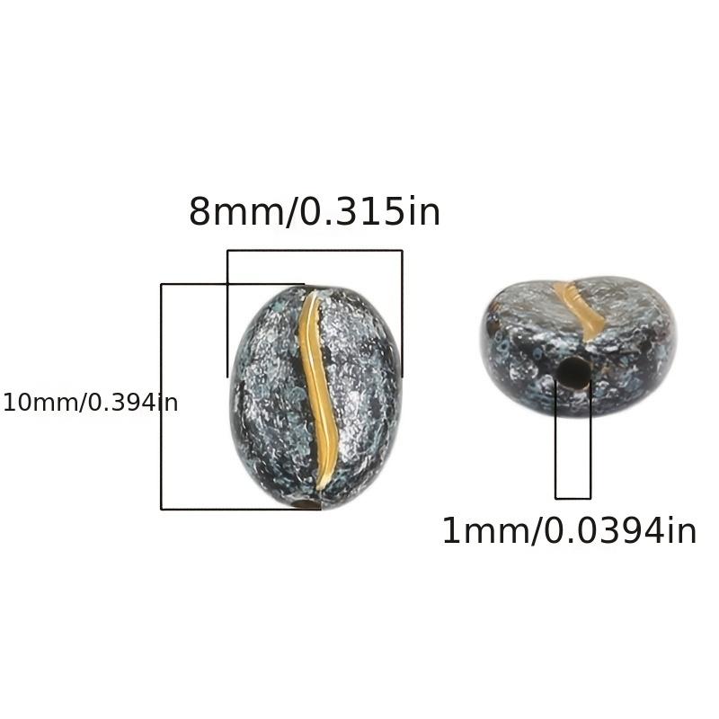 60pcs Vintage Acrylic Coffee Bean Beads, Multicolor Imitation Coffee Pods with Golden Piercing Details for DIY Jewelry Making – Ideal for Bracelets