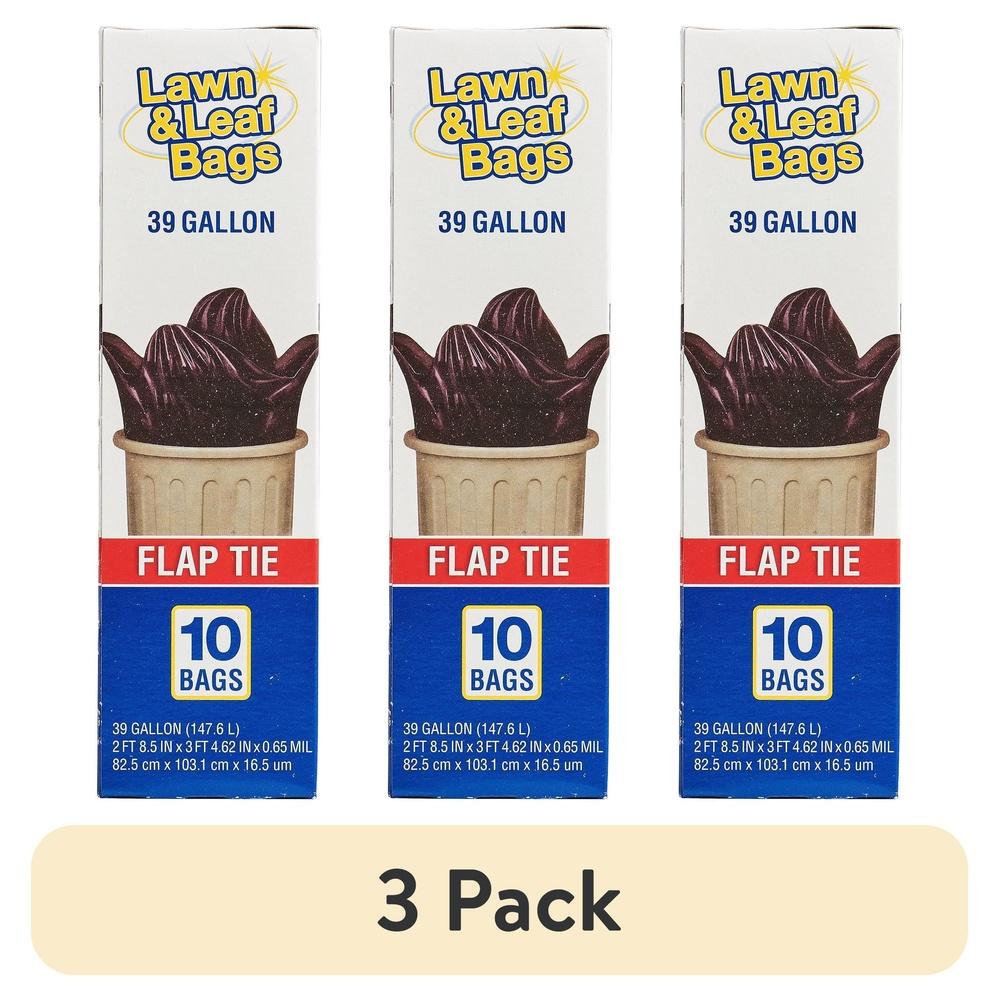 39 Gallon Lawn Leaf Trash Bags 10 Count Flap Tie Closure Durable Puncture Resistant Tear Resistant Leakproof Garden Yard Waste